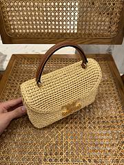 Celine Teen Nino Bag In Raffia And Calfskin - 20.5x13x8cm - 3