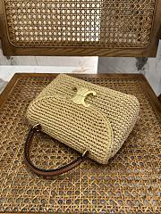 Celine Teen Nino Bag In Raffia And Calfskin - 20.5x13x8cm - 2