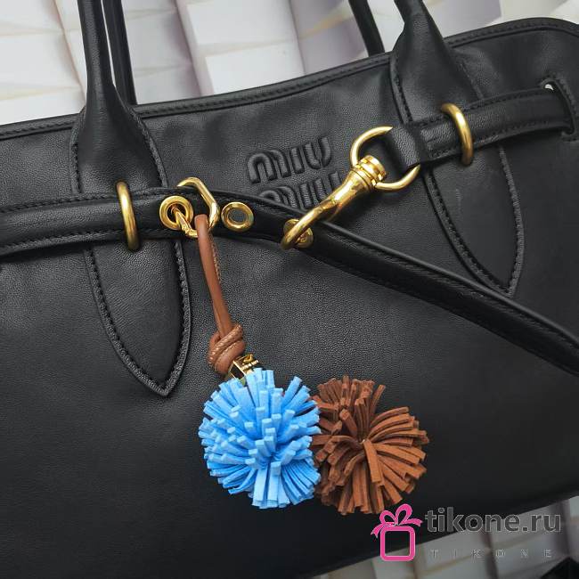 Miumiu Cognac/ Blue Leather Micro Trick - 1