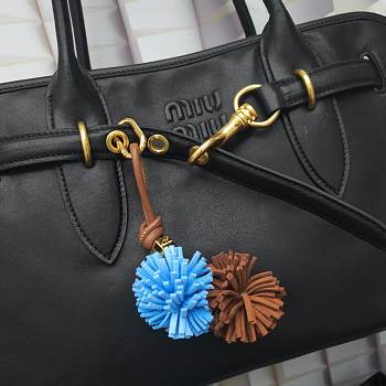 Miumiu Cognac/ Blue Leather Micro Trick