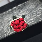 Miumiu Sand/ Red Leather Flower Micro Trick  - 4
