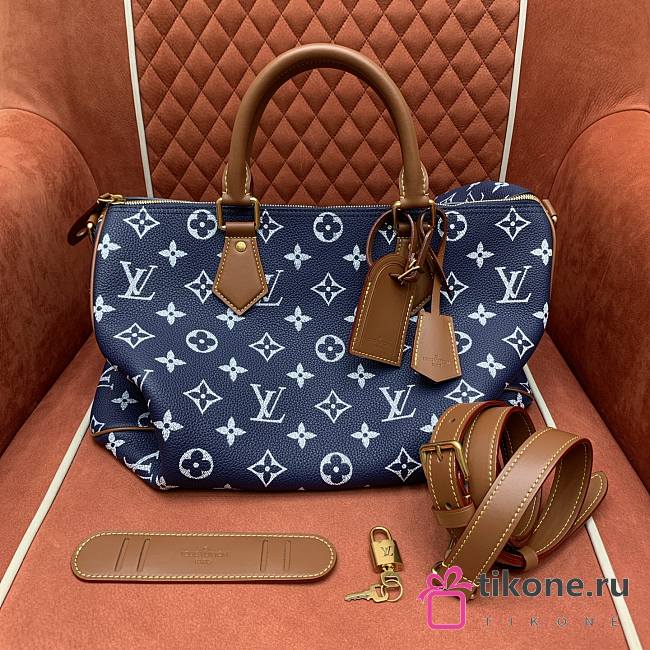 LV Speedy P9 Bandouliere 40 Navy - 40x26x23cm - 1