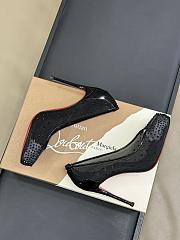 MaisonMargiela x Christian Louboutin Bridiela Una Strass 100 mm Pumps Strass Mesh and Patent Calf Leather Black - 4