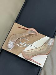 MaisonMargiela x Christian Louboutin Bridiela Una Strass 100 mm Pumps Strass Mesh and Patent Calf Leather Blush - 2