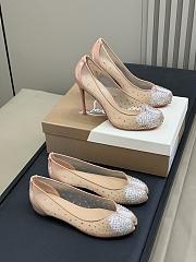 MaisonMargiela x Christian Louboutin Bridiela Una Strass 100 mm Pumps Strass Mesh and Patent Calf Leather Blush - 3