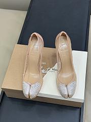 MaisonMargiela x Christian Louboutin Bridiela Una Strass 100 mm Pumps Strass Mesh and Patent Calf Leather Blush - 4