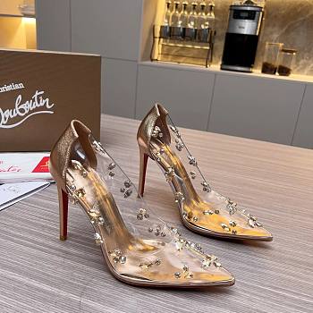 Christian Louboutin Gold Degraqueen 100 Heels
