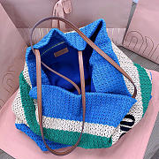 Miumiu Raffia-Effect Woven Tote Bag 17938 - 40x34x16cm - 2