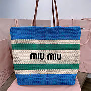 Miumiu Raffia-Effect Woven Tote Bag 17938 - 40x34x16cm - 3