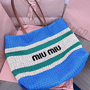 Miumiu Raffia-Effect Woven Tote Bag 17938 - 40x34x16cm - 5