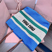 Miumiu Raffia-Effect Woven Tote Bag 17938 - 40x34x16cm - 6