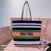 Miumiu Raffia-Effect Woven Tote Bag 17939 - 40x34x16cm - 1