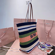Miumiu Raffia-Effect Woven Tote Bag 17939 - 40x34x16cm - 3