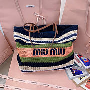 Miumiu Raffia-Effect Woven Tote Bag 17939 - 40x34x16cm - 4