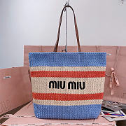 Miumiu Raffia-Effect Woven Tote Bag 17940 - 40x34x16cm - 1