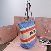 Miumiu Raffia-Effect Woven Tote Bag 17940 - 40x34x16cm - 4