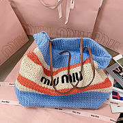Miumiu Raffia-Effect Woven Tote Bag 17940 - 40x34x16cm - 3