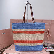 Miumiu Raffia-Effect Woven Tote Bag 17940 - 40x34x16cm - 2