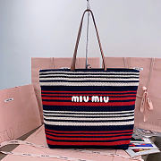 Miumiu Raffia-Effect Woven Tote Bag 17941 - 40x34x16cm - 3
