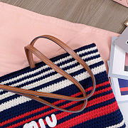 Miumiu Raffia-Effect Woven Tote Bag 17941 - 40x34x16cm - 2