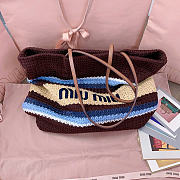 Miumiu Raffia-Effect Woven Tote Bag 17943 - 40x34x16cm - 3
