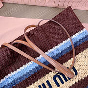Miumiu Raffia-Effect Woven Tote Bag 17943 - 40x34x16cm - 2