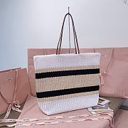 Miumiu Raffia-Effect Woven Tote Bag 17944 - 40x34x16cm - 3