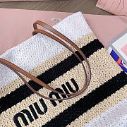 Miumiu Raffia-Effect Woven Tote Bag 17944 - 40x34x16cm - 2