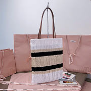 Miumiu Raffia-Effect Woven Tote Bag 17944 - 41x32cm - 3