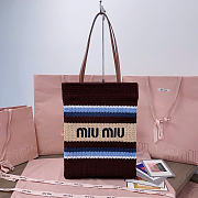 Miumiu Raffia-Effect Woven Tote Bag 17945 - 41x32cm - 1