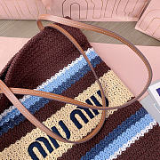 Miumiu Raffia-Effect Woven Tote Bag 17945 - 41x32cm - 2