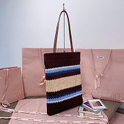 Miumiu Raffia-Effect Woven Tote Bag 17945 - 41x32cm - 5