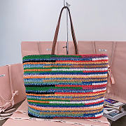 Miumiu Raffia-Effect Woven Tote Bag 17942 - 40x34x16cm - 6