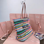 Miumiu Raffia-Effect Woven Tote Bag 17942 - 40x34x16cm - 5