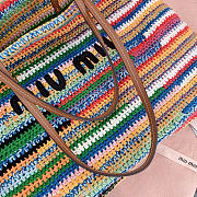 Miumiu Raffia-Effect Woven Tote Bag 17942 - 40x34x16cm - 2