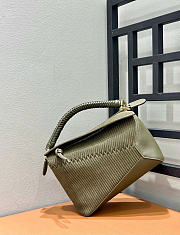 Loewe Small Puzzle Bag in Suede Autumn Green - 24x16.5x10.5cm - 6