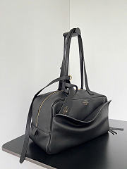 Balenciaga Carrie Bowling Bag Medium in Black Calfskin - 35.8x18.7x16.5cm - 3