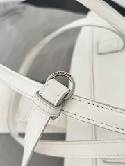 Balenciaga Carrie Bowling Bag Small in White Calfskin - 30.9x11.9x11.9cm - 6