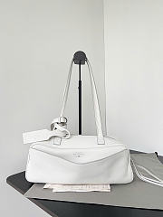 Balenciaga Carrie Bowling Bag Small in White Calfskin - 30.9x11.9x11.9cm - 4