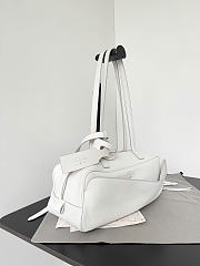 Balenciaga Carrie Bowling Bag Small in White Calfskin - 30.9x11.9x11.9cm - 2