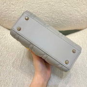Mini Lady Dior Bag Gray Cannage Lambskin - 17x15x7cm - 6