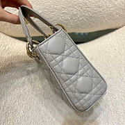 Mini Lady Dior Bag Gray Cannage Lambskin - 17x15x7cm - 4
