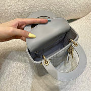 Mini Lady Dior Bag Gray Cannage Lambskin - 17x15x7cm - 3