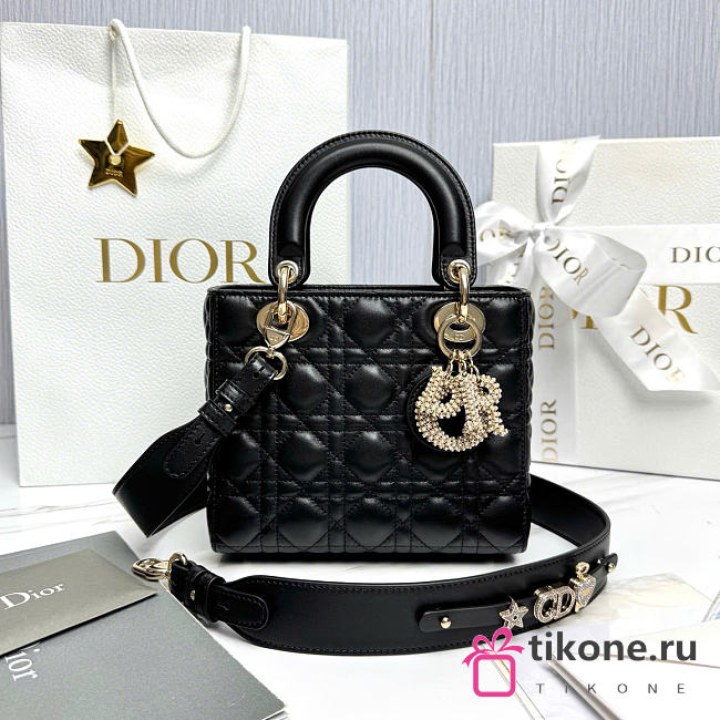 Small Lady Dior My ABCDior Bag Black Cannage Lambskin - 20x18x8cm - 1