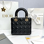 Small Lady Dior My ABCDior Bag Black Cannage Lambskin - 20x18x8cm - 6