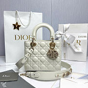 Small Lady Dior My ABCDior Bag White Cannage Lambskin - 20x18x8cm - 1