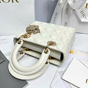 Small Lady Dior My ABCDior Bag White Cannage Lambskin - 20x18x8cm - 4