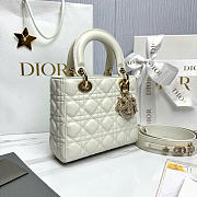 Small Lady Dior My ABCDior Bag White Cannage Lambskin - 20x18x8cm - 3