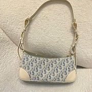 30 Montaigne Wanderlust Mini Bag Blue Dior Oblique Chambray with Raffia Effect and Light Biscuit Smooth Calfskin - 26x12x7cm - 2
