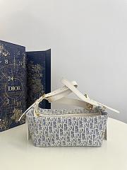 Dior Small D-Journey Bag Blue Dior Oblique Chambray with Raffia Effect and Light Biscuit Smooth Calfskin - 25.5x14.5x14cm  - 3